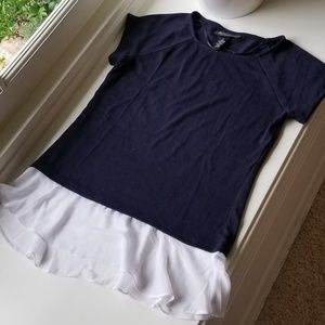 NWOT navy blue with ruffles